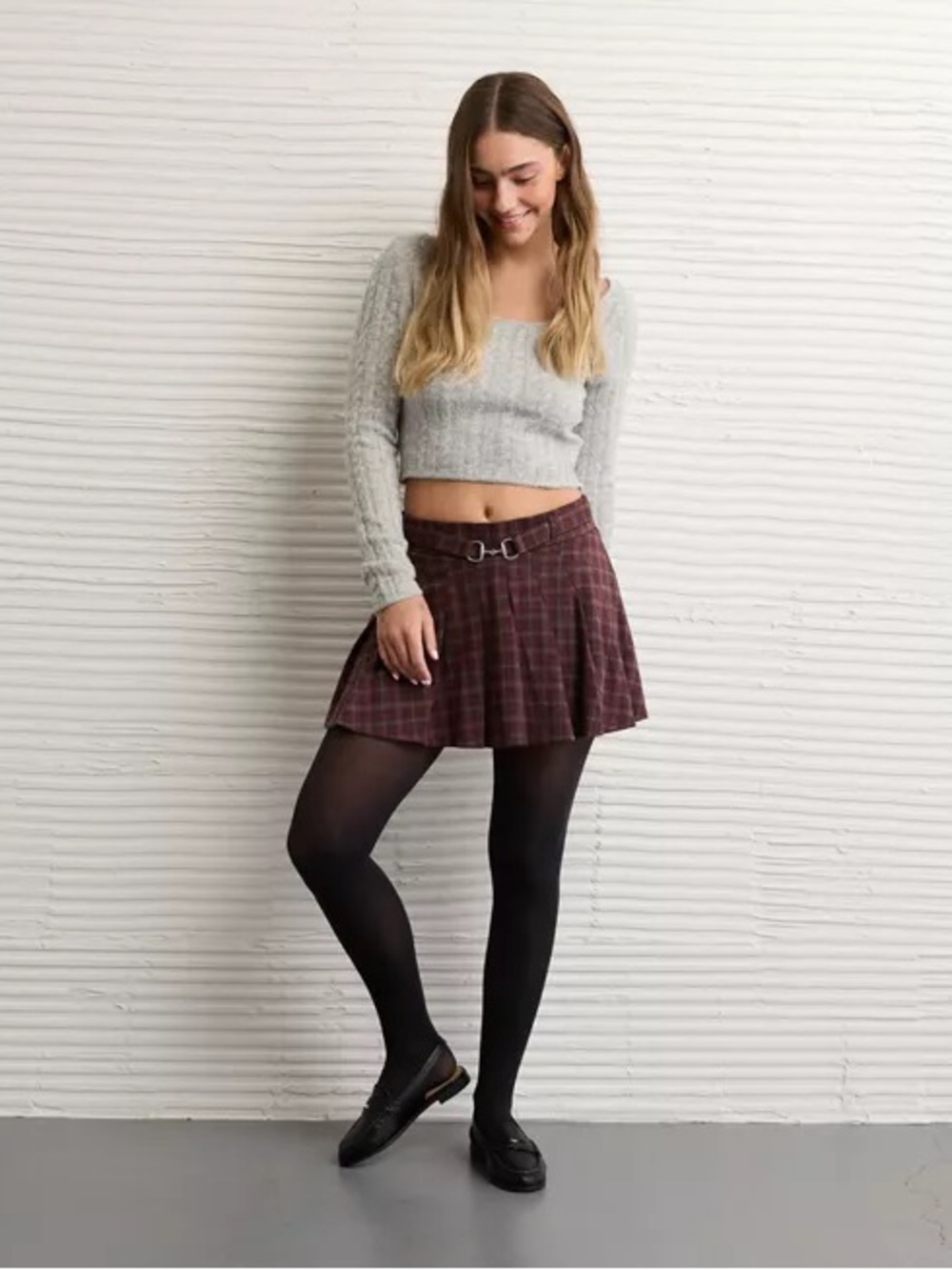 NWT American Eagle (AE) Mid-Rise Belted It Knit Skort Size Small